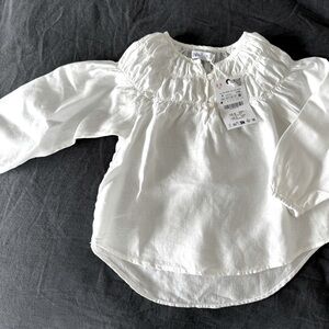 Zara White blouse 6Y new with tag